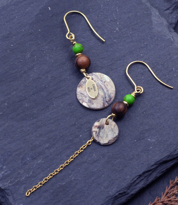 Boucles d'oreilles howlite verte