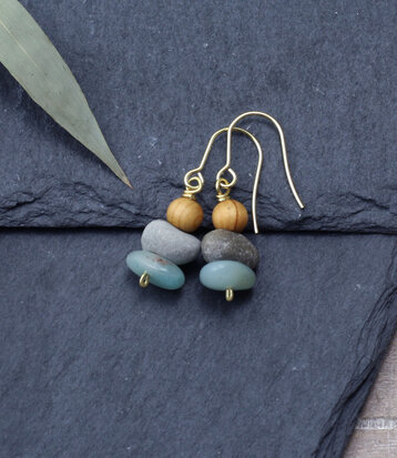 Boucles d'oreilles Galets de mer