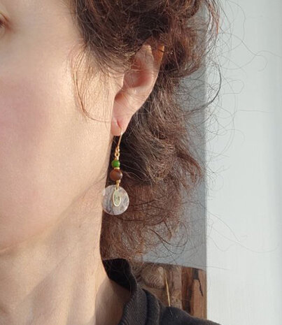 Boucles d'oreilles howlite verte