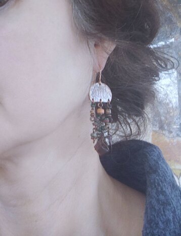 Boucles d'oreilles avec ambre